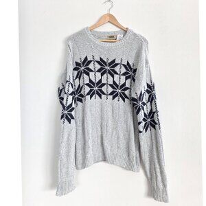 Vintage Northwest Territory Nordic Snowflake Fair Isle Grandpa Sweater Cabincore